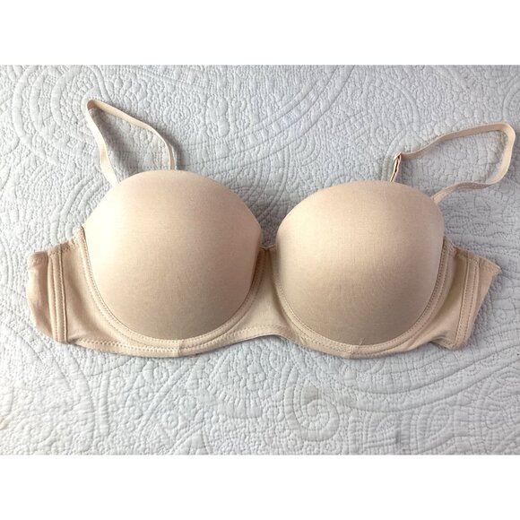 Taupe Underwire Bra 38D Push-Up Padded Adjustable Hook Closure*Sissy*EUC - Picture 2 of 7
